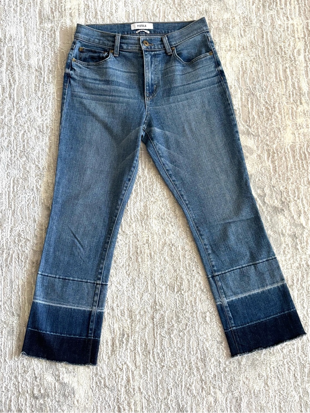 pistola Ombre Cropped Jeans in Classic Blue